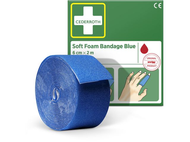 Plåster CEDERROTH SoftFoam 6cmx2m blå